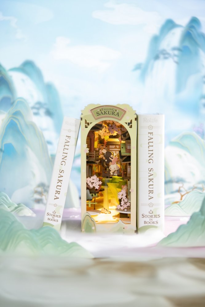 RoboTime 3D skládačka Zarážka na knihy Miniatura domečku Sakura (obrázek 4)
