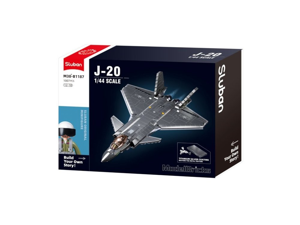 Sluban Army Model Bricks Neviditelný letoun J-20 s kovovým povlakem (obrázek 3)