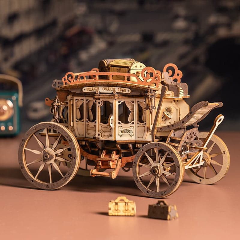 RoboTime 3D dřevěná skládačka hrací skříňky Dostavník (obrázek 6)
