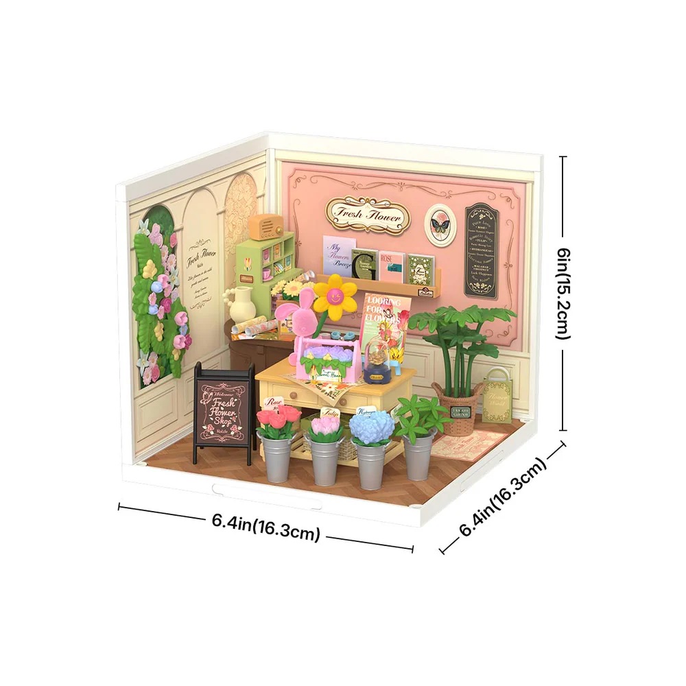 RoboTime 3D dřevěná skládačka Miniatura domečku Květinářství Fresh Flower (obrázek 3)