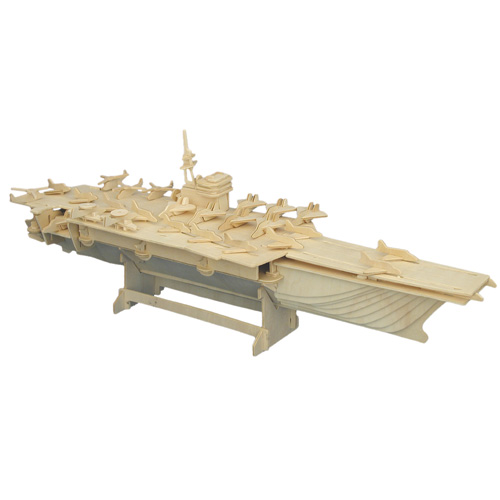 Woodcraft Dřevěné 3D puzzle Letadlová loď přírodní