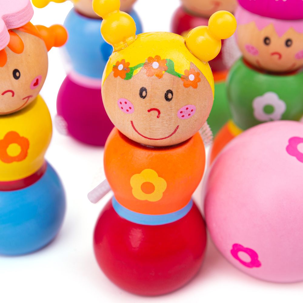 Bigjigs Toys Dřevěné kuželky Víly (obrázek 3)