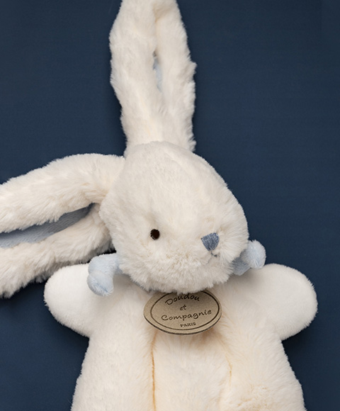 Doudou Dárková sada - Plyšový králíček modrý 26 cm (obrázek 4)