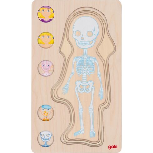 Goki Dřevěné puzzle Lidské tělo - holka (obrázek 3)